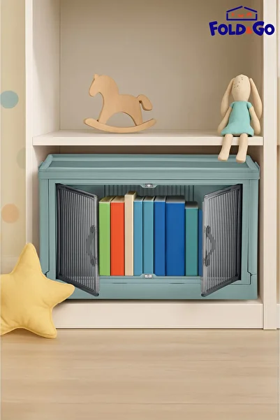 Fold&Go 55Lt Portable Organizer Cabinet ”Blue” Multi-Purpose Magnetic Cover Folding Stackable