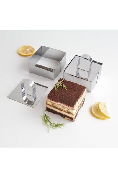 cc bin shihon AOX 5 Multi-Shaped Cake and Dessert Molds Made of Stainless Steel | Cheesecake and Tiramisu Molds |