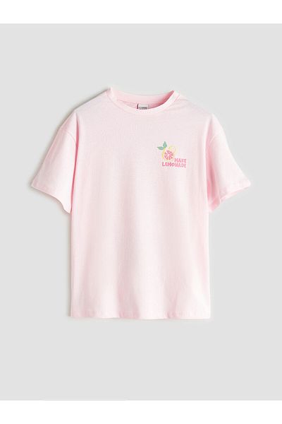 LC Waikiki New Season Crew Neck Floral Girl's T-Shirt