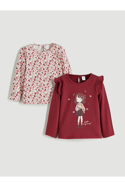 LC Waikiki New Season Crew Neck Girl's T-Shirt Pack of 2