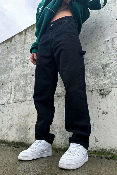 XPUPPETWEAR Black Design Black Baggy Trousers