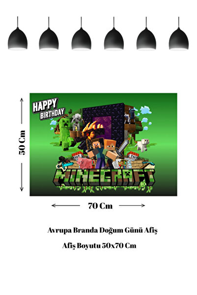 HAPPYLOOPPARTY Rođendanski banner sa temom MinEcrAft
