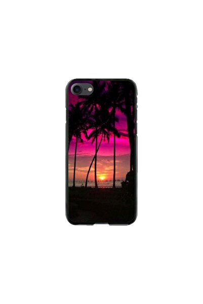 Atlas Husa personalizata si Folie de Silicon Apple iPhone 8, Beach View #1, m...
