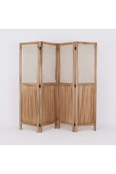 Vi Markets Wooden partition - fabric covered top - 4 pieces