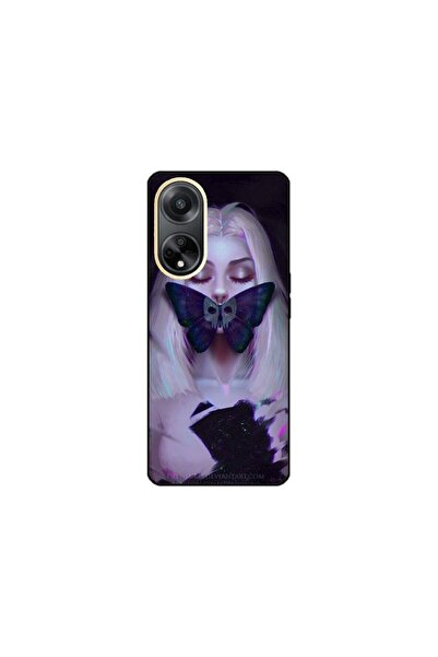 Atlas Husa personalizata si Folie de Silicon OPPO A17, Butterfly Mouth #1, mu...