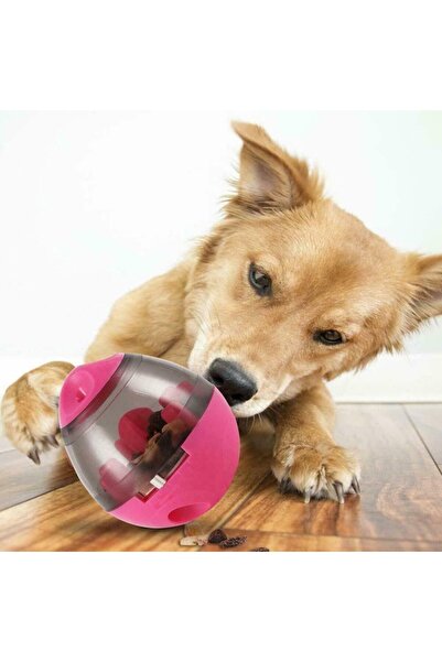 SSMEDIA Hrănitoare interactivă cu eliberare lentă a hranei pentru câini, pisici și alte animale de companie, roz