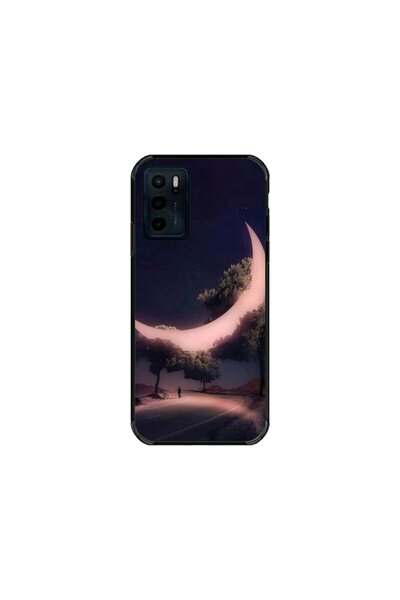 Atlas Husa personalizata si Folie de Silicon OPPO A16, Moon in the Trees, mul...