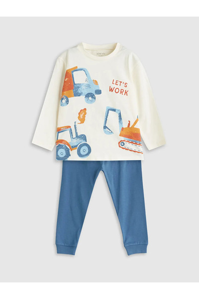 LC Waikiki Lcw Babybeige Crew Neck Baby Boy Pajama Set