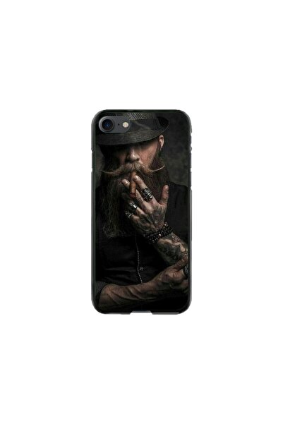 Atlas Husa personalizata si Folie de Silicon Apple iPhone 7, Beard Man, multi...