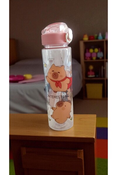 FAMEMUS ACCESSORY Capybara 800 ml Quality Water Bottle with Side Bag Without Rope
