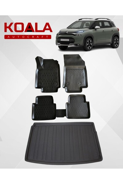 KoalaOtoTekstil Citroen C3 Aircross (2017-2024)Ile Uyumlu-Araca Özel Paspas ve Bagaj Havuzu(BAGAJIN ÜST KADEMESİ)