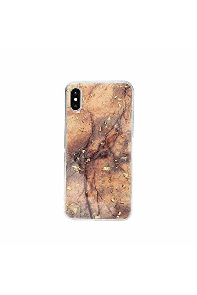 SSMEDIA Carcasă cu folie de aur de 24K pentru iPhone X/XS, culoare maro diama...