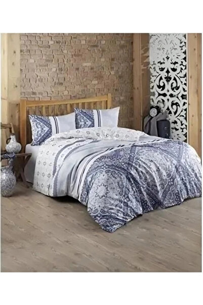 Kristal Dilay Mavi Ranforce Nevresim Takımı Çift Kişilik