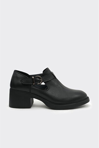 derinet Günlük Hakiki Deri Topuklu Kadın Ayakkabı