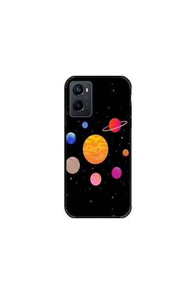 Atlas Husa personalizata si Folie de Silicon OPPO A96, Colorful Galaxy, multi...