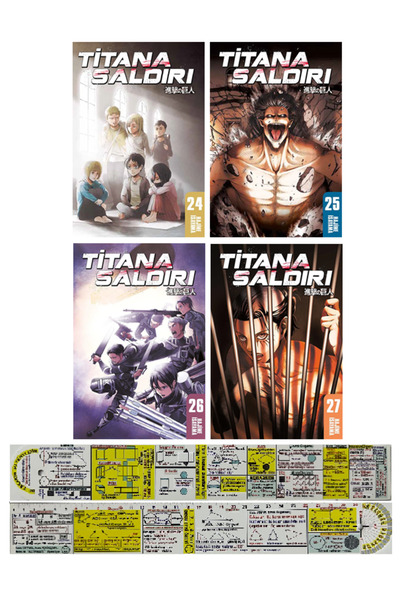 Gerekli Şeyler Yayıncılık Titana Saldırı 24-25-26-27. Ciltler Manga Seti + Ma...
