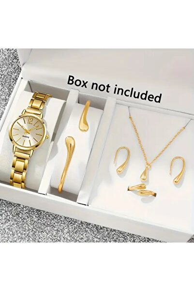 Monarque Gold Renk Yüzük 6 Adet Set Kadın Hediye Sevgiliye Hediye Doğum Günü ...