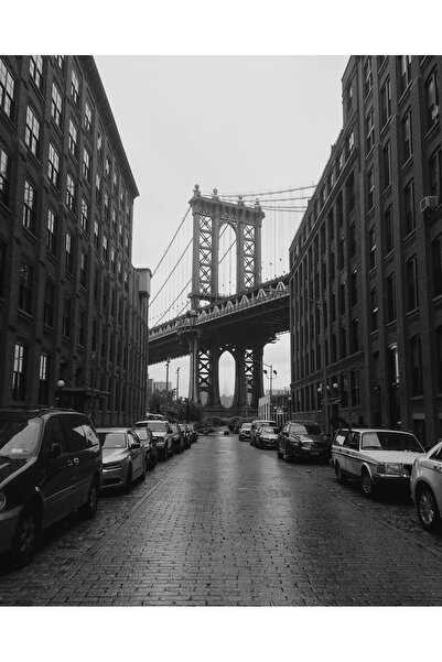 Harikabirev HARİKABİREV | MODEL PUNTEA NEW YORK NEGRU&ALB 01 | TABLA DE STICLA TEMPLATA CU CADRU, SIMPLE, VERTICALA