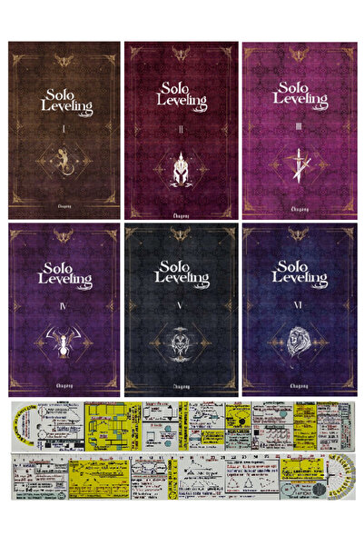 Komik Şeyler Solo Leveling Romanlar 1-2-3-4-5-6 Set + Mat. Öğreten Cetvel