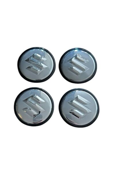 Universal Set 4 capace roți 65mm exterior, 58mm interior Suzuki argintii compatibile/înlocuitoare jante din aliaj