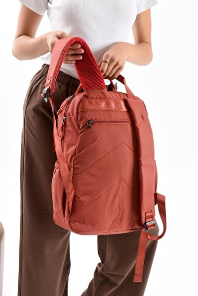 Baginn Unisex Daily Backpack Parachute Fabric Lightweight Multi-Pocket Rain Repellent Fabric 40*30 cm School Bag