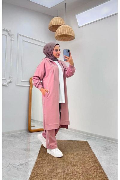 ONE WAY FASHION Two-piece long pajamas with zipper