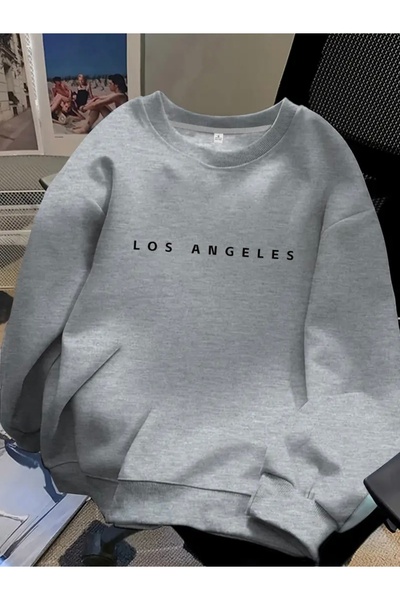 FUFLUNS سويت شيرت برقبة دائرية للجنسين مطبوع عليه لوس أنجلوس للنساء/الرجال