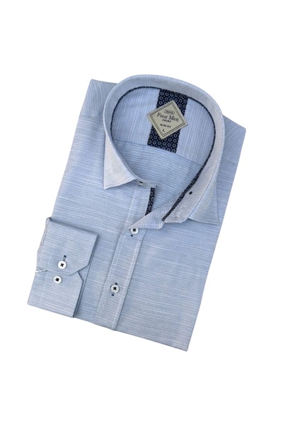 GÖMLEK GALERİSİ Slim Fit Slim Fit Plain Long Sleeve Men's Shirt