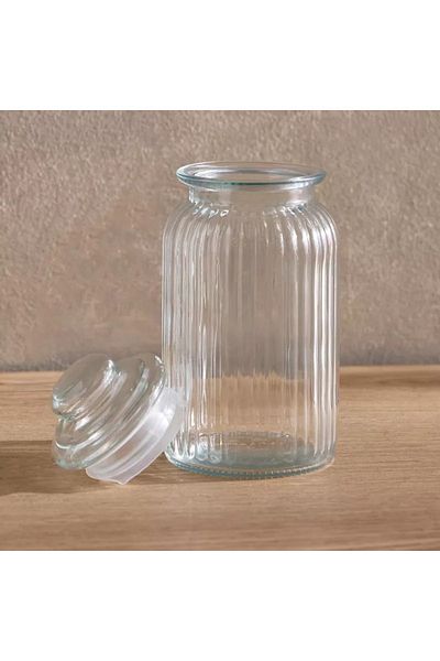 Home Box Essential Ribbed Glass Jar - 1.2 L