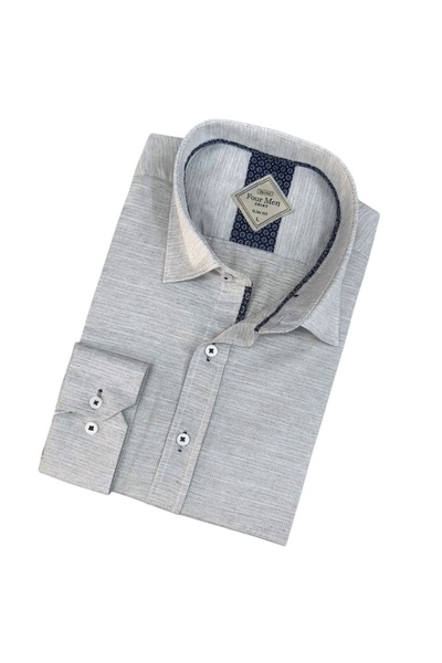 GÖMLEK GALERİSİ Slim Fit Slim Fit Plain Long Sleeve Men's Shirt
