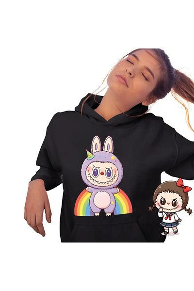 OEM Women's Hoodie Labubu Rainbow Mood
