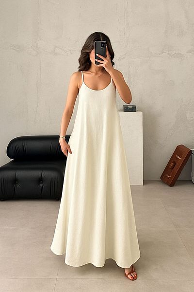 GOOD&DESS Women's Aerobin Fabric Adjustable Strap Long Dress