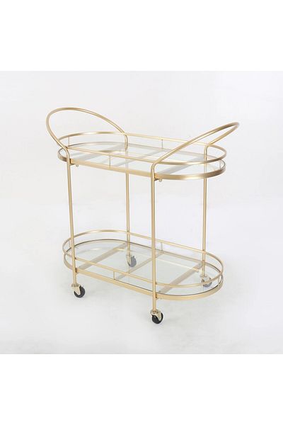 Vi Markets Gold double-deck glass serving cart