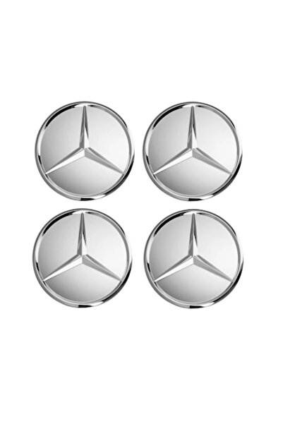 MAF Σετ 4 καπάκια Mercedes Benz, 75 mm, ασημί