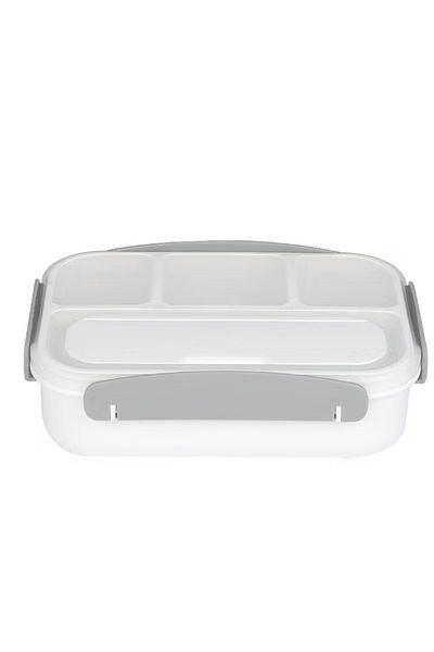 rexa Lunch Box Rectangle with 4 Partitions – Grey/White
