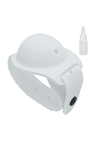 SSMEDIA Set of 5 bracelets with disinfectant container, unisex, adjustable for children and adults - White