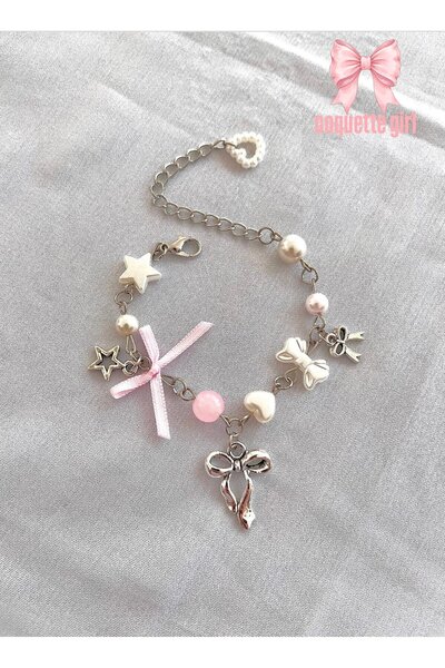 bohemian takı tasarim Coquette Girl Bow Y2K Fairycore Bracelet