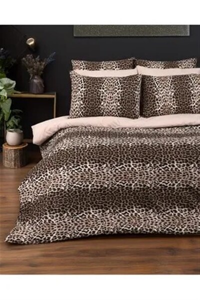 MORE HOME Single Duvet Cover Set + Pillow Leopard Beige Combination
