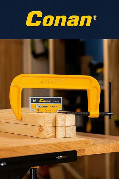 CONAN Professional G Clamp 12 Inch – Heavy Duty Cast Iron Clamp for Wood and Metal