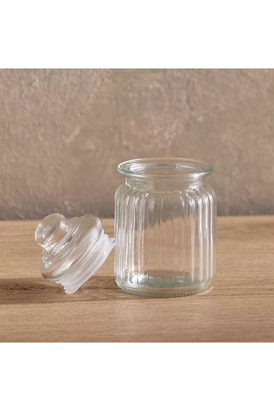 Home Box Essential Glass Ribbed Jar - 300 ml