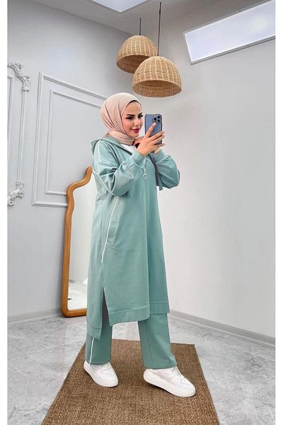 ONE WAY FASHION Two-piece long pajamas with zipper