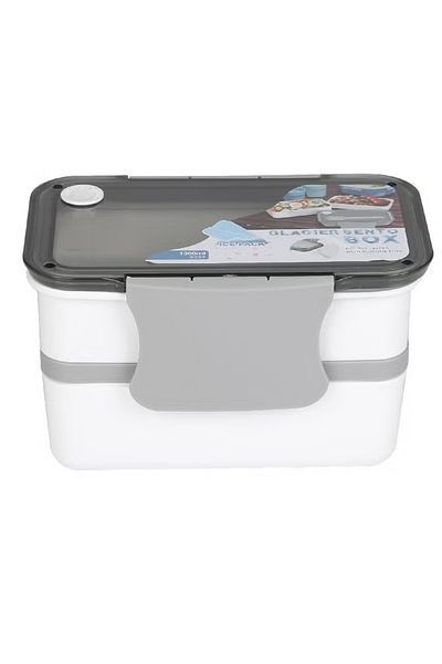 rexa Lunch Box Double Deck – Snap Lock – Grey/White