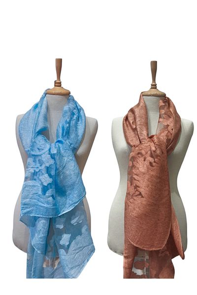 fiore fashion 2`Li Organza Shawl 170*70 Women's Shawl (Blue and Orange)
