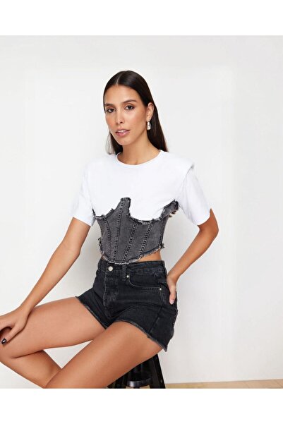 Genel Markalar Kot Detaylı Vatkalı Garnili Tişört