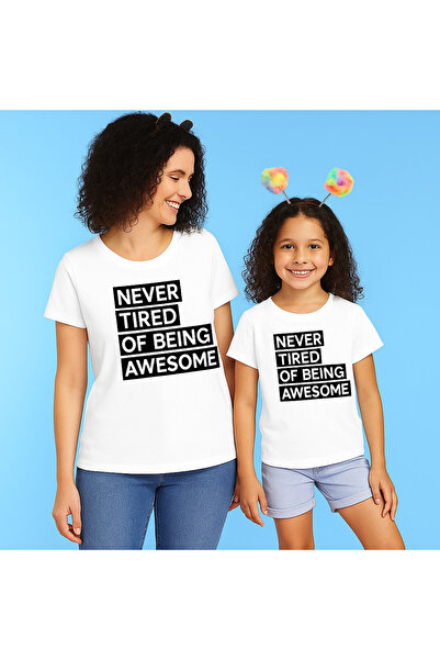 SVART WEAR Set de tricouri combinate pentru mamă și fiică bumbac 100% supradimensionat tricou Twin (PRET PENTRU UNUL)