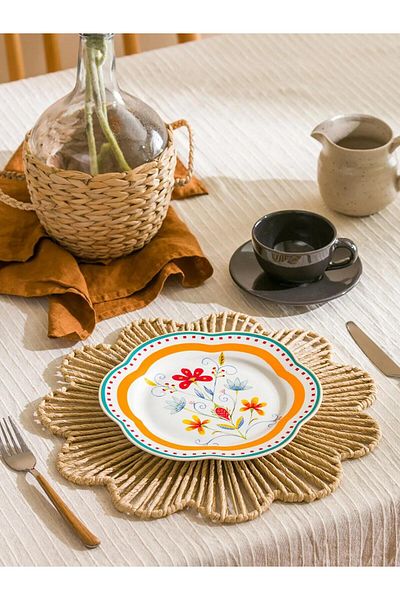 LC Waikiki Lcw Flower Patterned Porcelain Cake Plate 21 cm (W5)