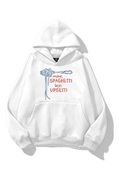 Tarzsokak Дамска блуза с качулка More Spaghetti, бяла