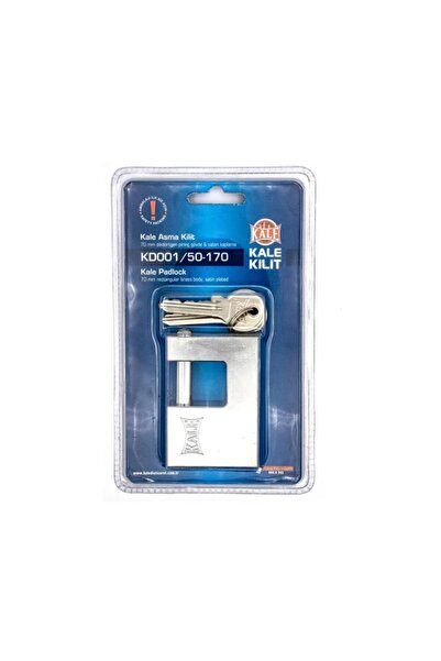 Kale Kilit Kale KD001/50-170 70 mm prinç kayar milli pimli saten asma kilit