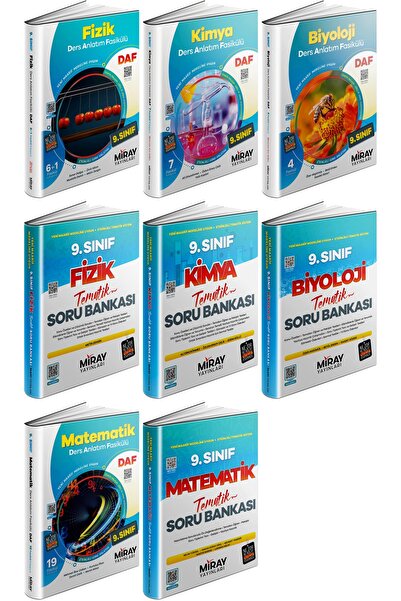 Miray Yayınları Miray 2025 9. Sınıf Matematik + Fizik + Kimya + Biyoloji Ders...