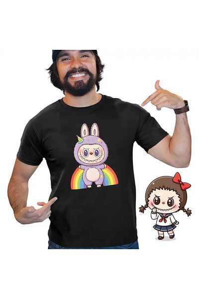 OEM Men's T-Shirt Labubu Rainbow Mood